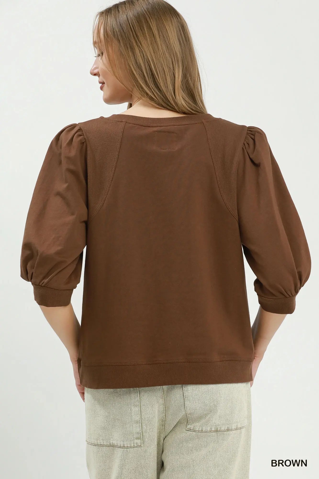 Casual Comfort Top: Brown