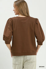 Casual Comfort Top: Brown