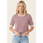 Stripe Blocked Sweater - Copper