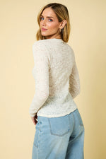 Ivory Long Sleeve Texture Knit Top