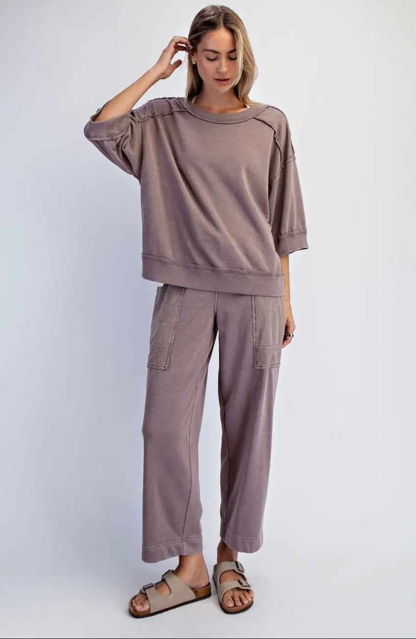 French Terry Short Sleeve: Mocha