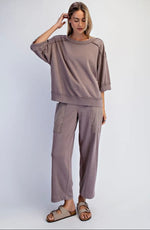 French Terry Short Sleeve: Mocha