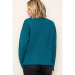 Mock Neck Solid Heavy Sweater - Teal