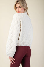 Bone Quilted Bomber Jacket