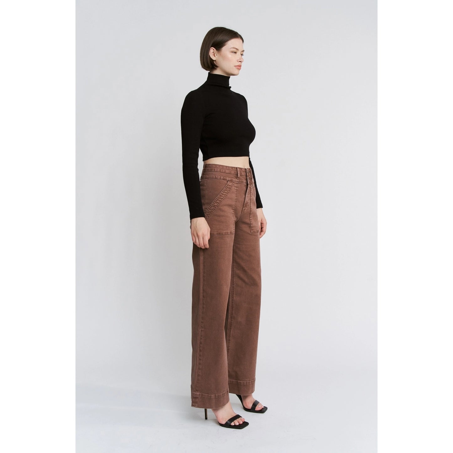 Cocoa Super High Double Waistband Wide Leg Mica Jeans