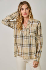 Washed Plaid Button Down Shirt: Washed Sand