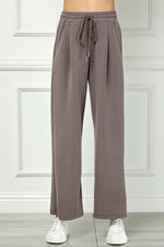Wide-leg Pants With Drawstring Waist - Mocha