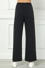 Wide-leg Pants With Drawstring Waist - Black