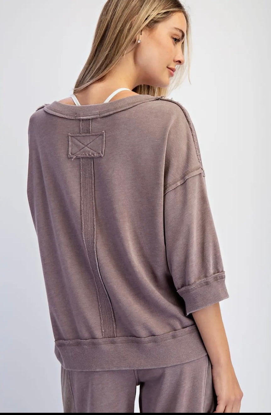 French Terry Short Sleeve: Mocha