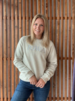 Warm-up Crew: Oatmeal Embroidery
