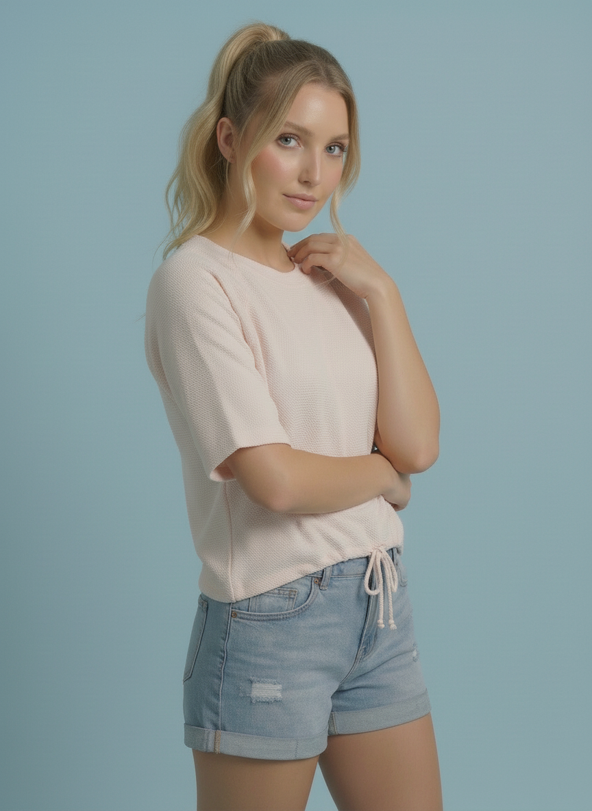 Cloudy Knit with Tie Waist - Cream