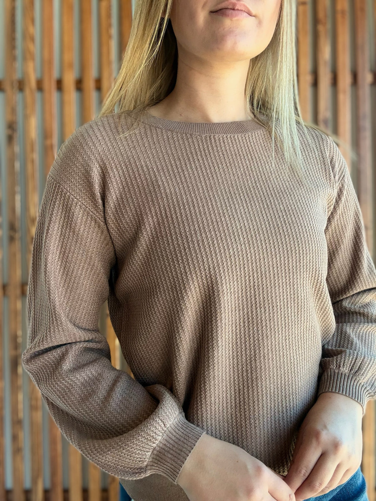 Lightweight Ribbed Sweater: Mocha