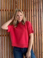 Coral Drop Shoulder Sweater