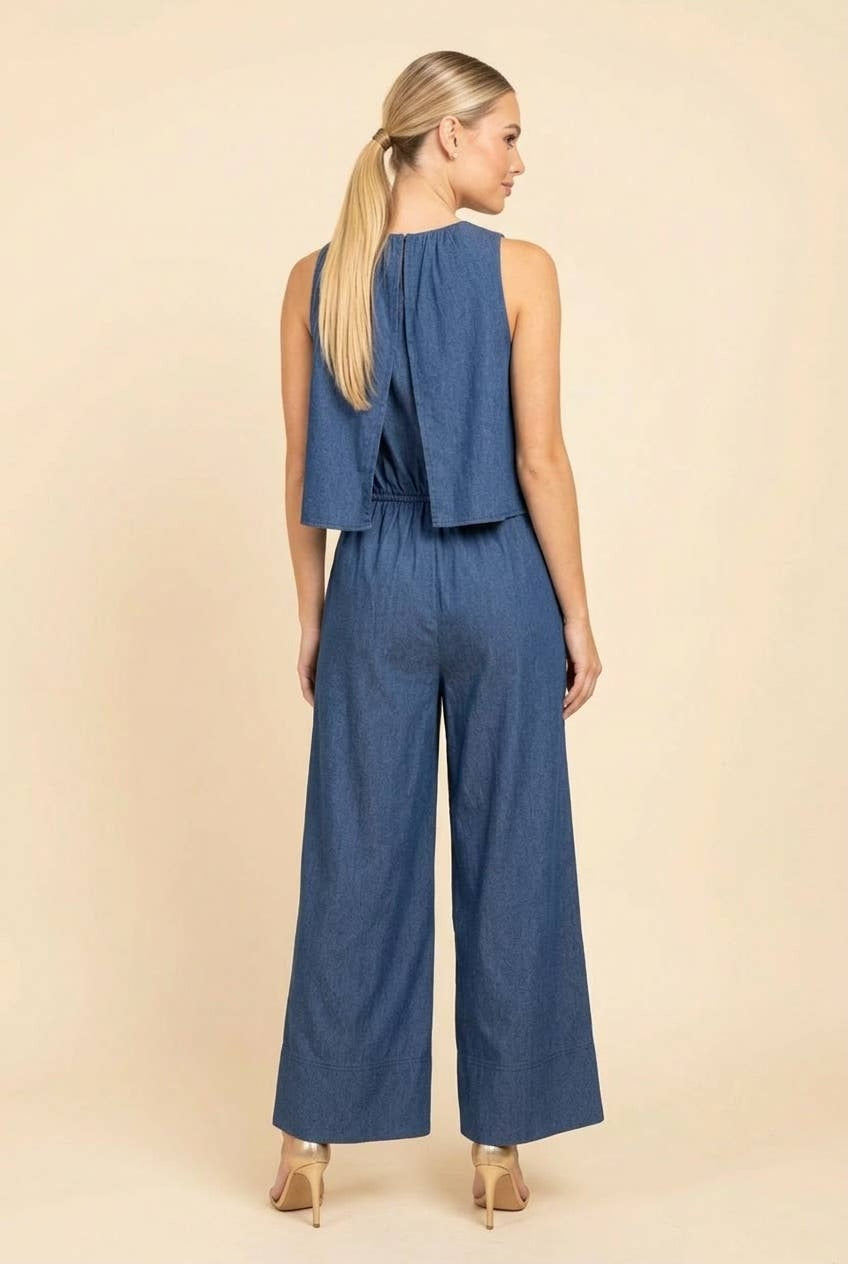 Long Denim Romper