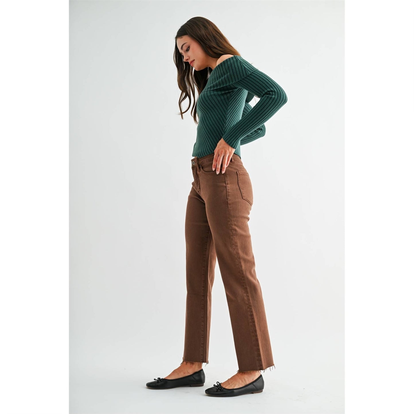 Taylor-HR Straight Ankle Tummy Tuck: Tobacco Brown