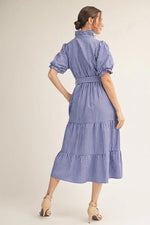 Striped Midi Dress - Blue