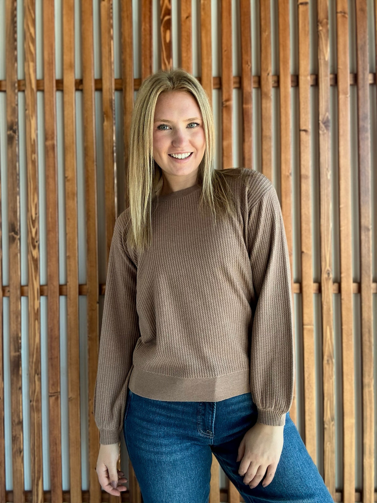 Lightweight Ribbed Sweater: Mocha