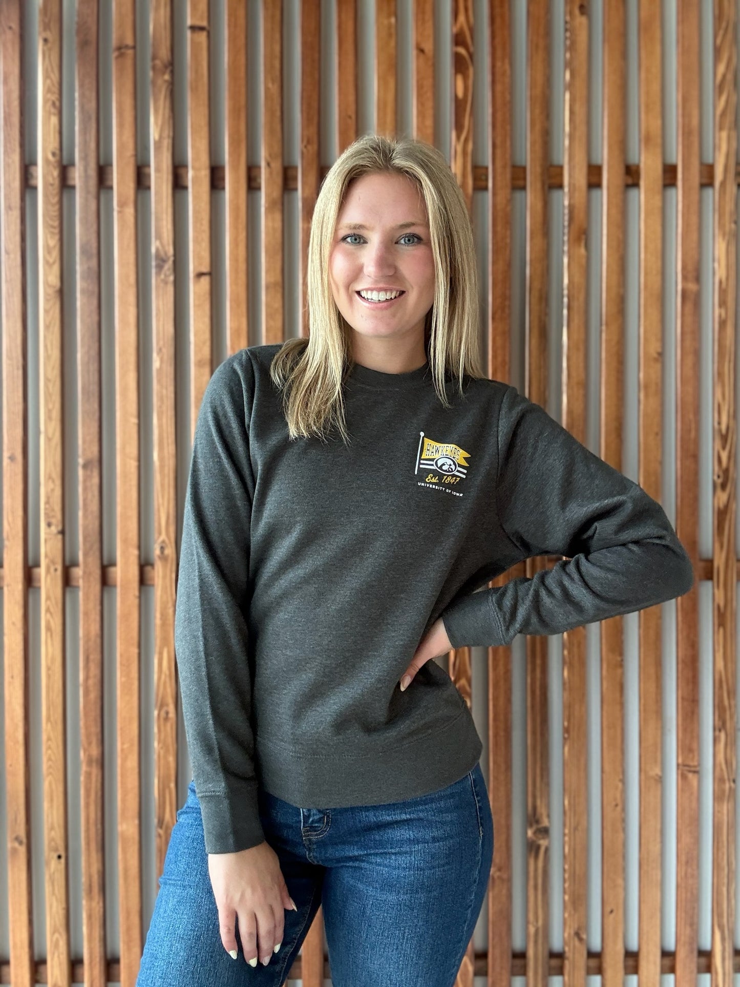1847 Hawkeye Flag Crewneck