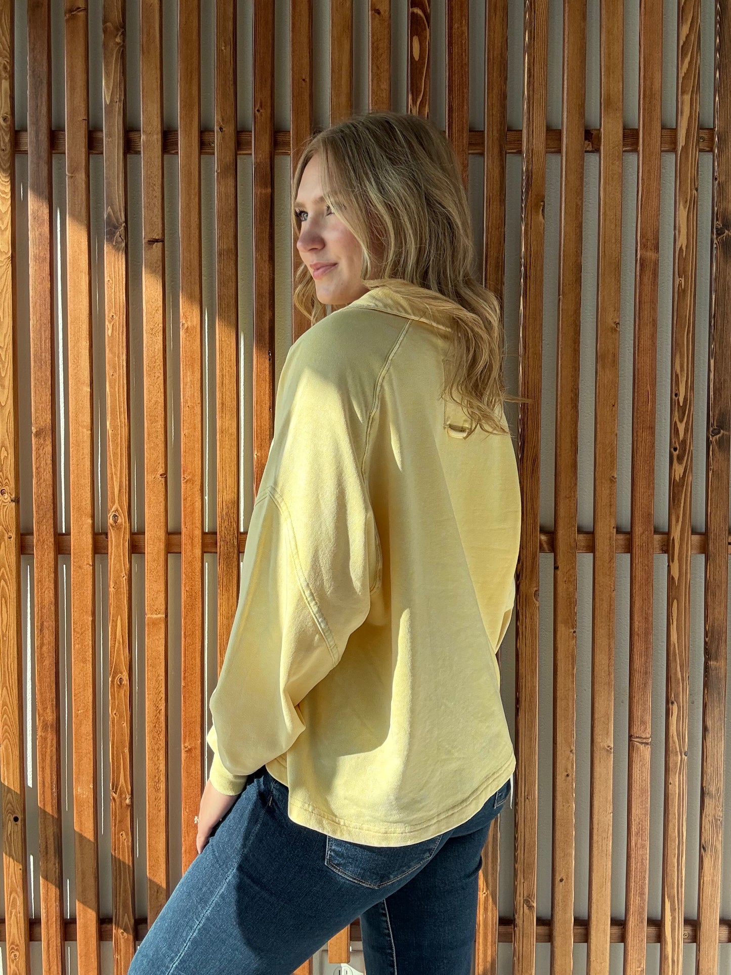 3/4 Button Butter Iowa Sweatshirt