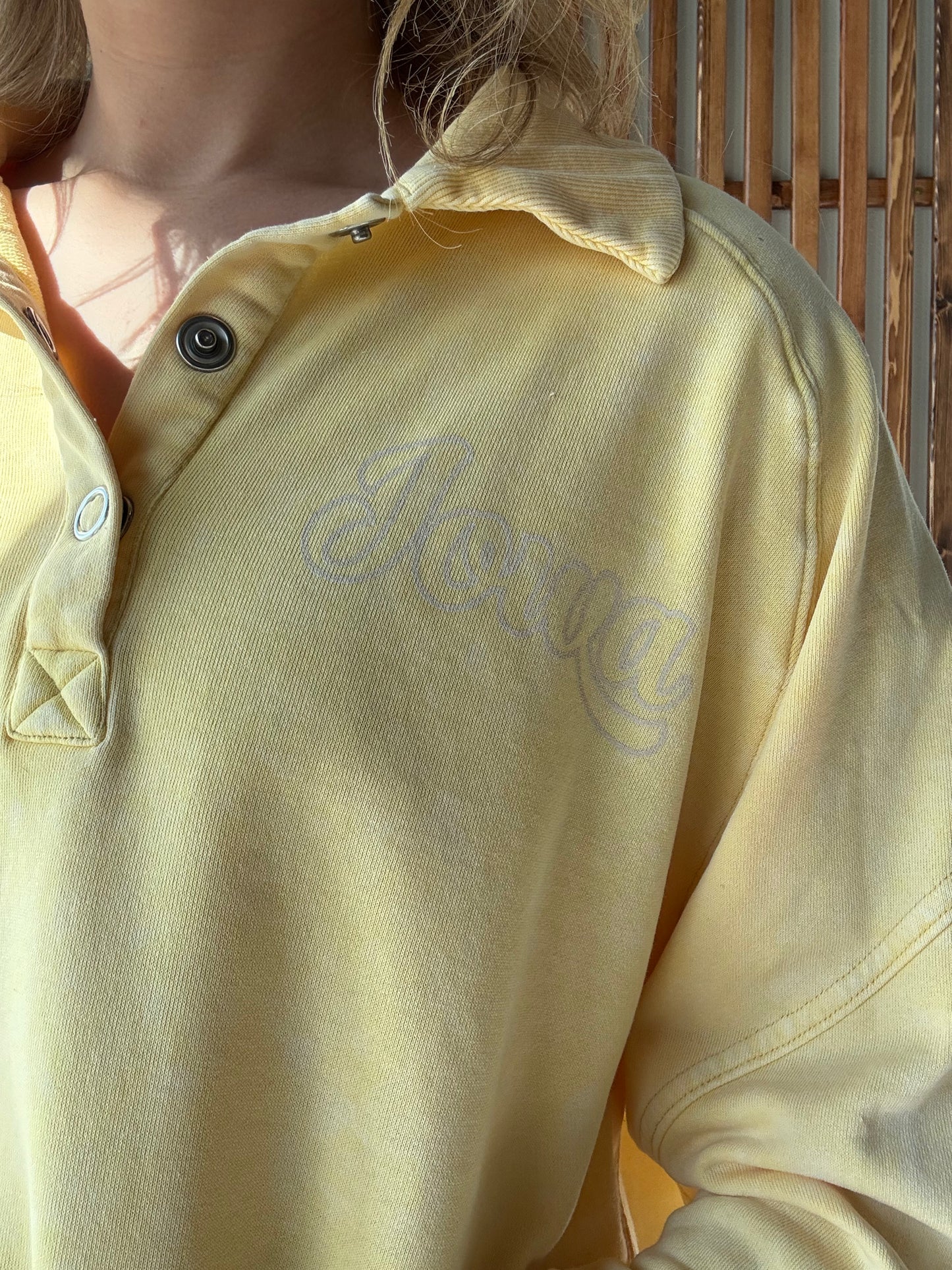 3/4 Button Butter Iowa Sweatshirt