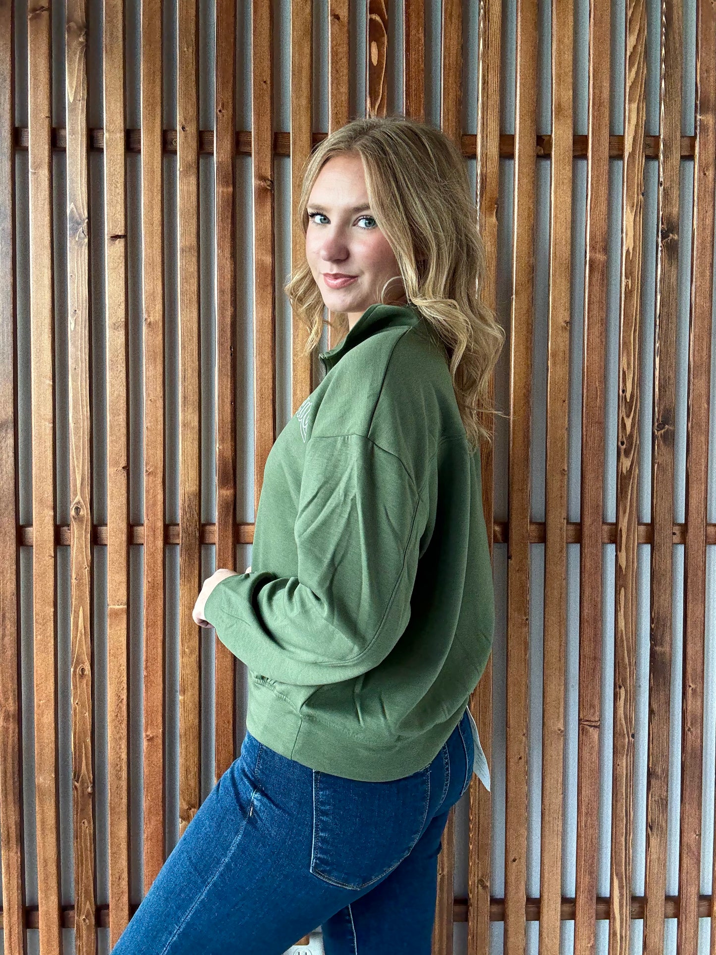 3/4 Zip Vintage Iowa Left Chest Cozy & Lightweight