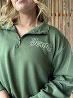 3/4 Zip Vintage Iowa Left Chest Cozy & Lightweight
