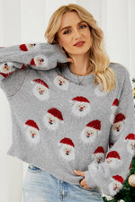 Furry Christmas Santa Sweater: Grey