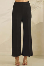 Modal Wide-Leg Crop Pants - Black