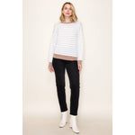 Striped Pullover Knit Top - Taupe