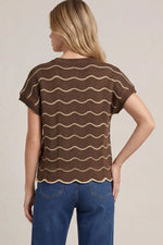 Scallop Striped Sweater Top