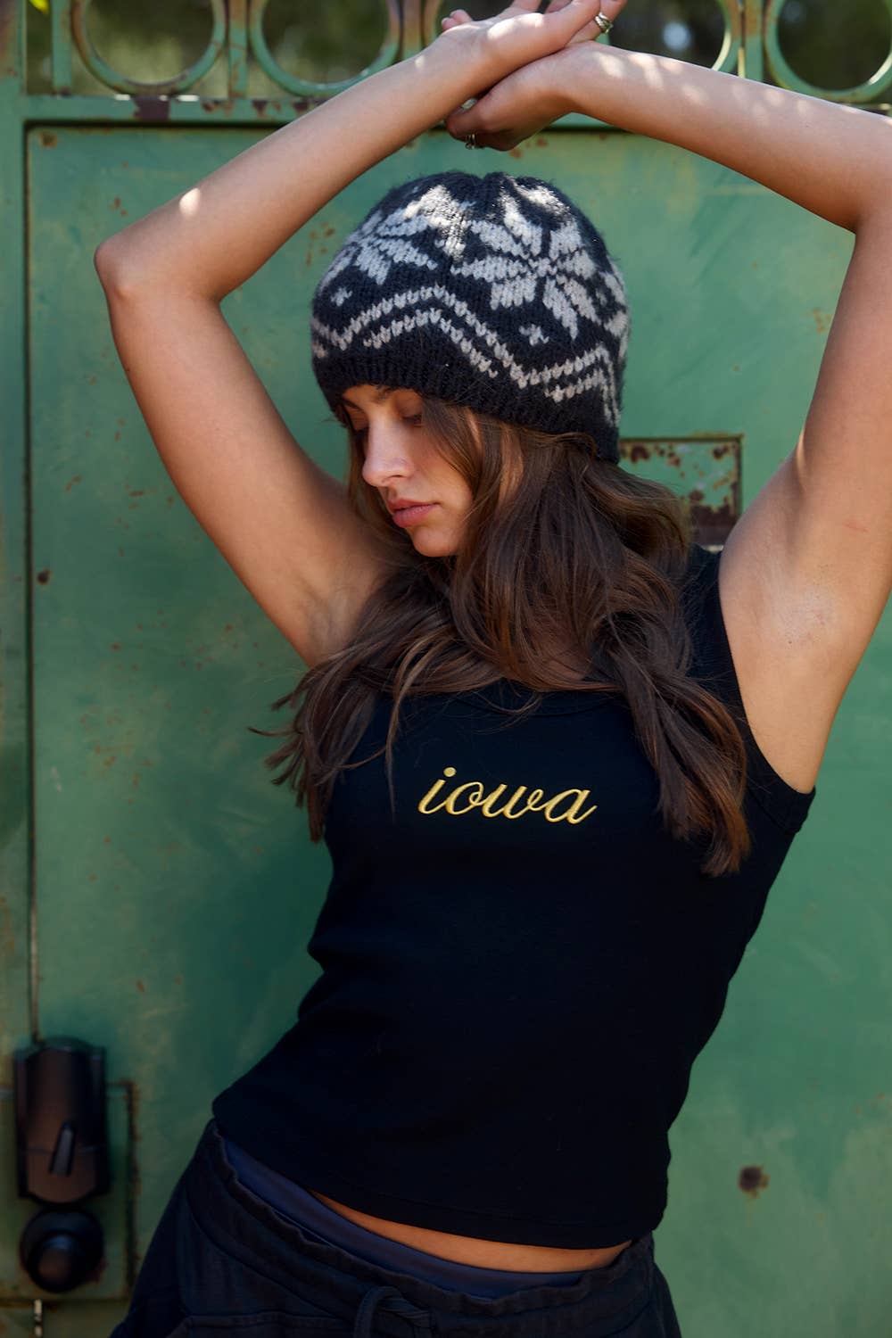Iowa Embroidered Logo Ribbed Scoop-Neck Tank