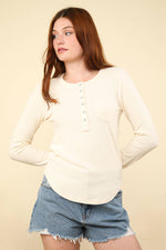 Soft Brushed Solid Knit Casual Top