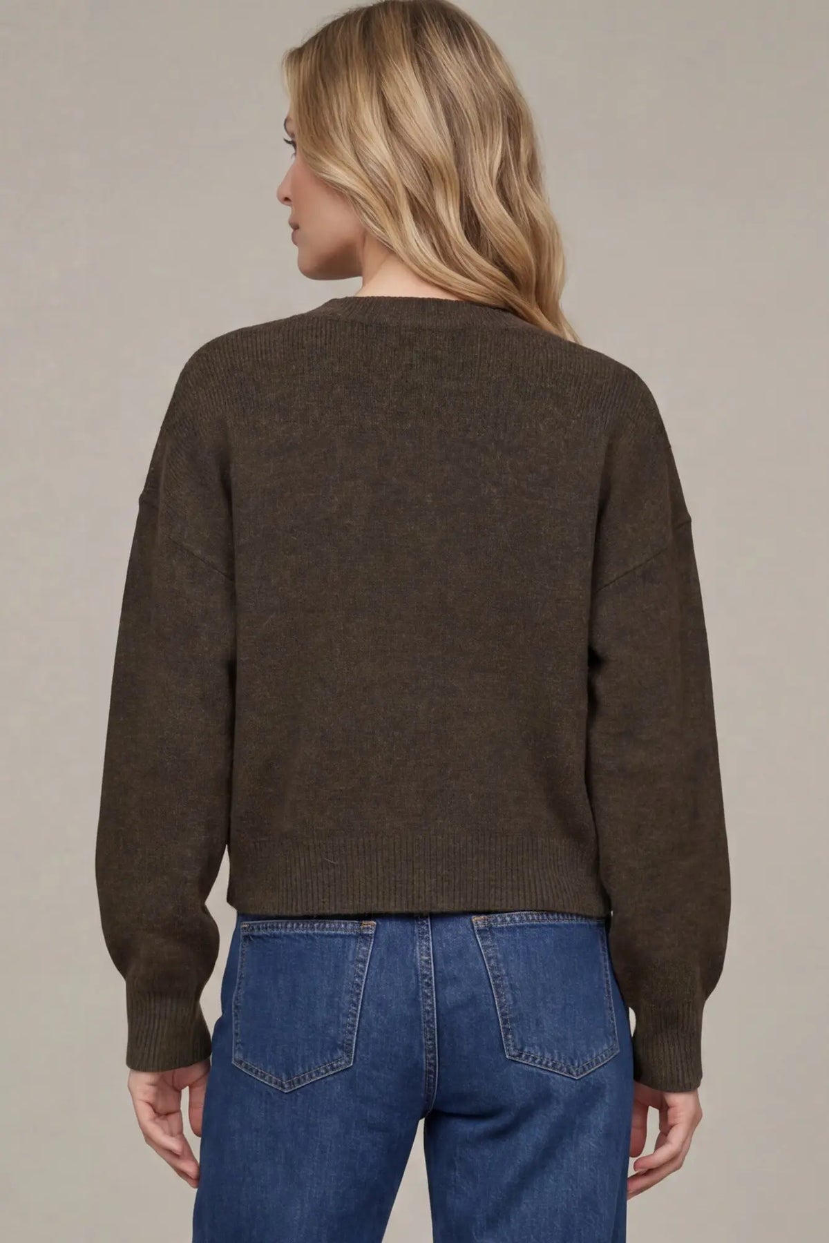 Classy Button Sweater: Brown