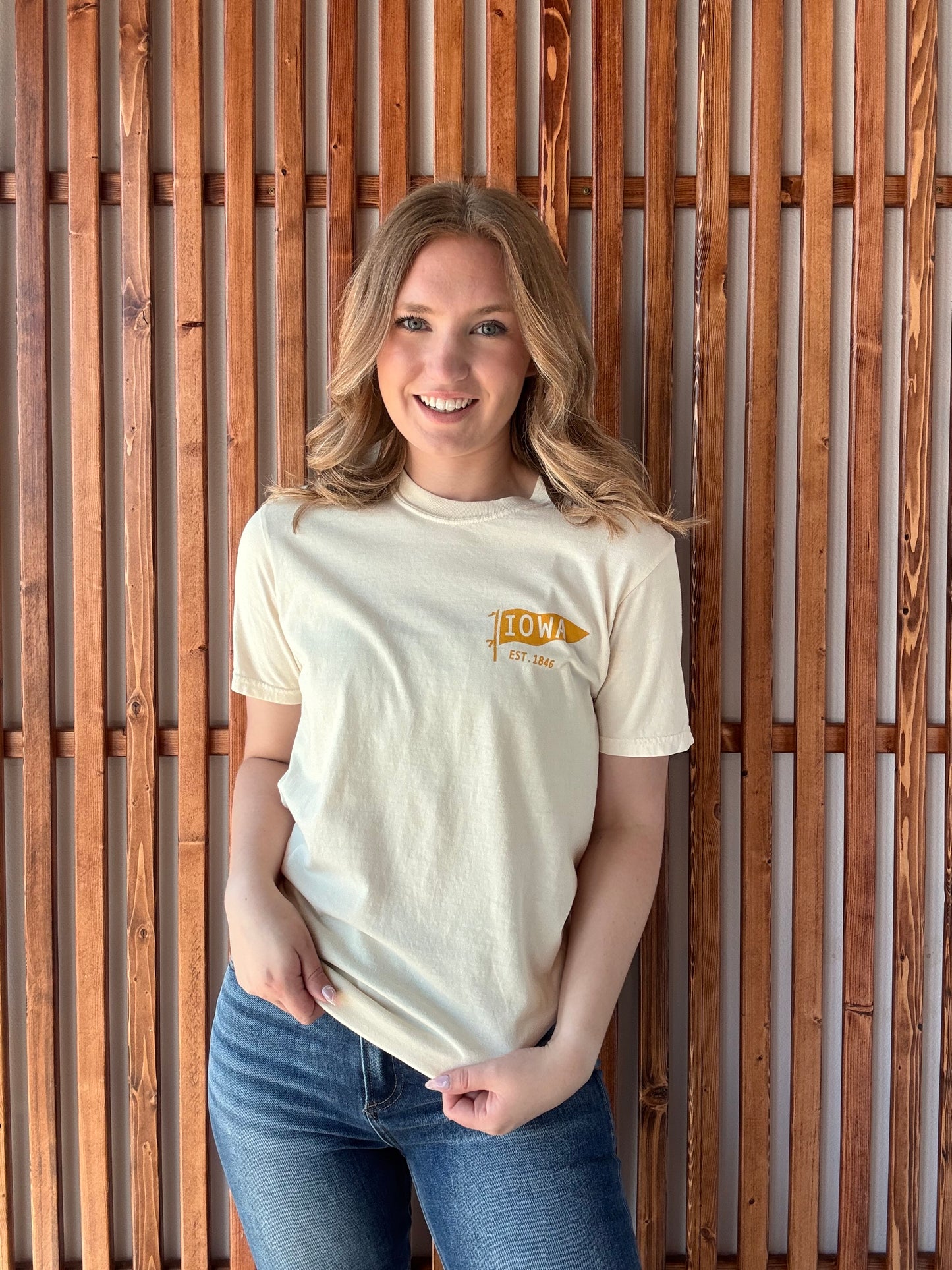 Iowa Left Chest Flag Tee