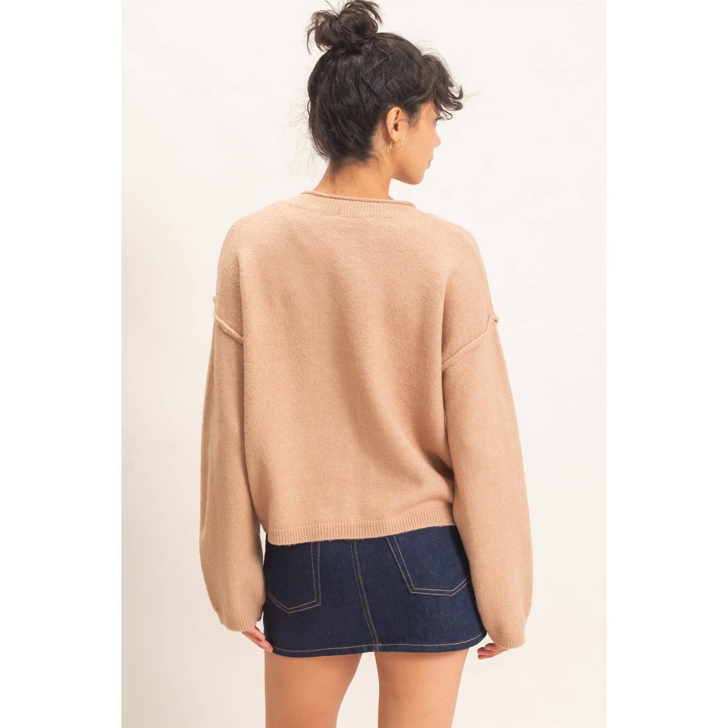 Taupe Button Down Sweater