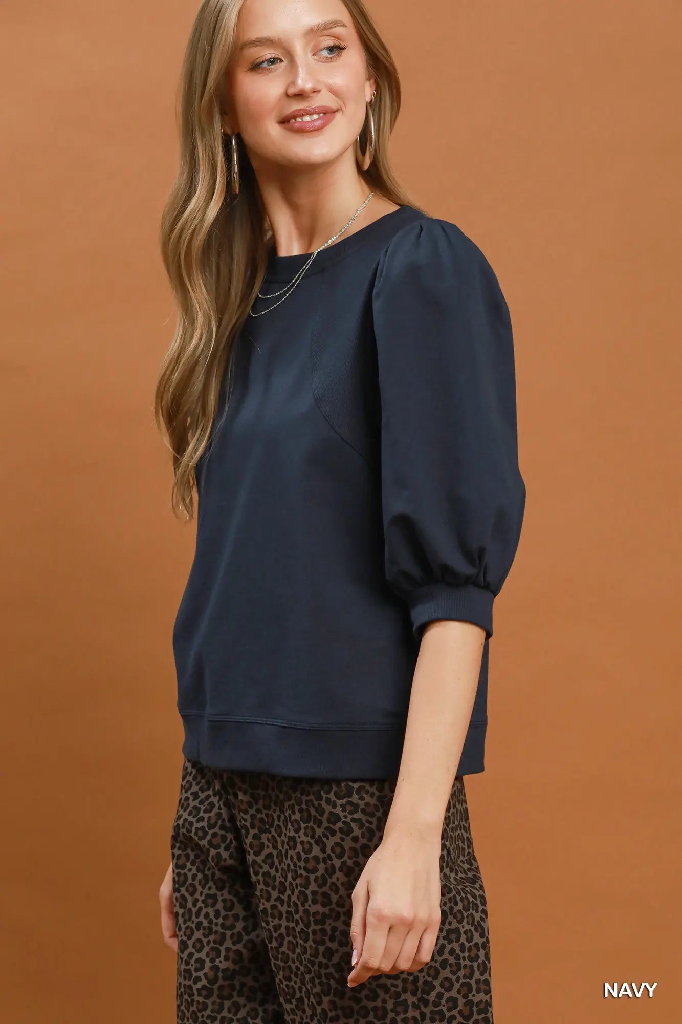 Casual Comfort Top: Navy
