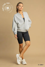 Luxe Knit Zip Up Jacket - Heather Grey