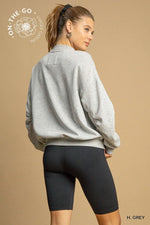 Luxe Knit Zip Up Jacket - Heather Grey