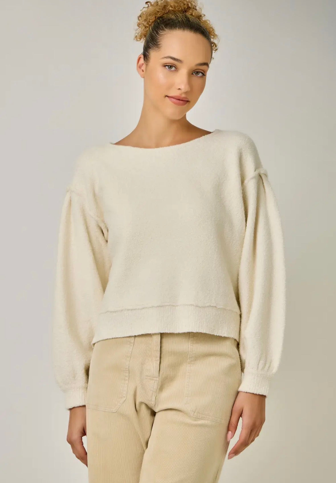 Soft Boatneck Sweater: Ivory