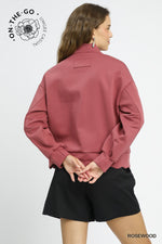 Luxeknit Scallop Hem Snap Pullover - Rosewood
