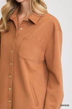 Luxeknit Oversized Shirt Jacket - Bronze