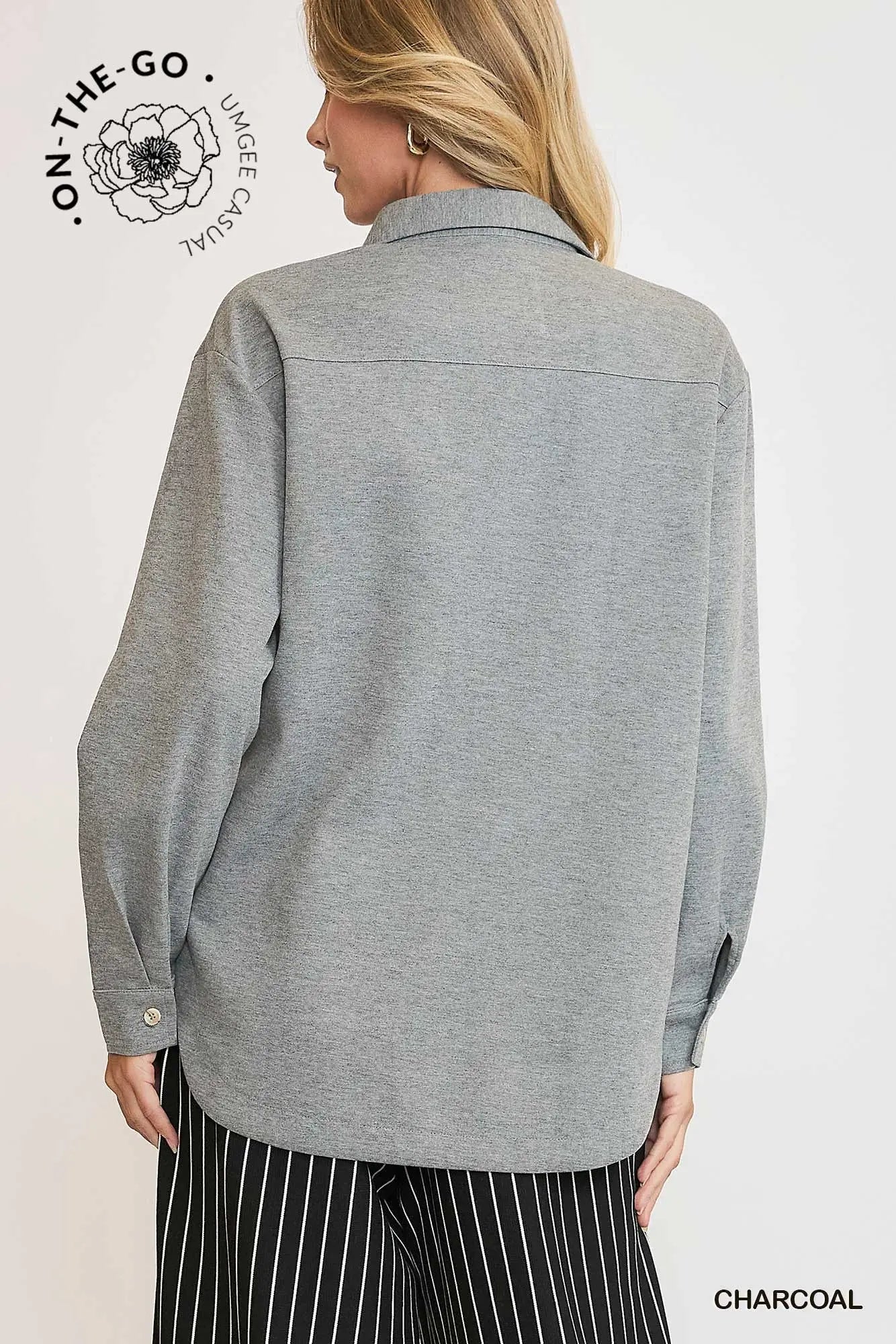 Luxeknit Oversized Shirt Jacket - Charcoal