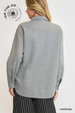 Luxeknit Oversized Shirt Jacket - Charcoal