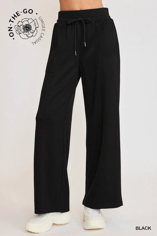 Luxeknit High Waisted Sweatpants - Black