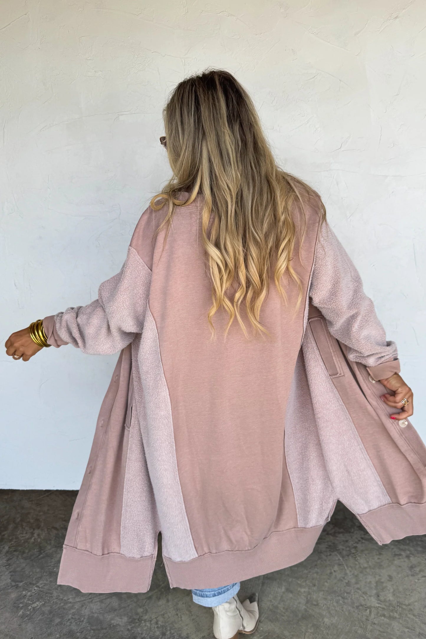 Desi Sweatshirt Cardigan - Taupe