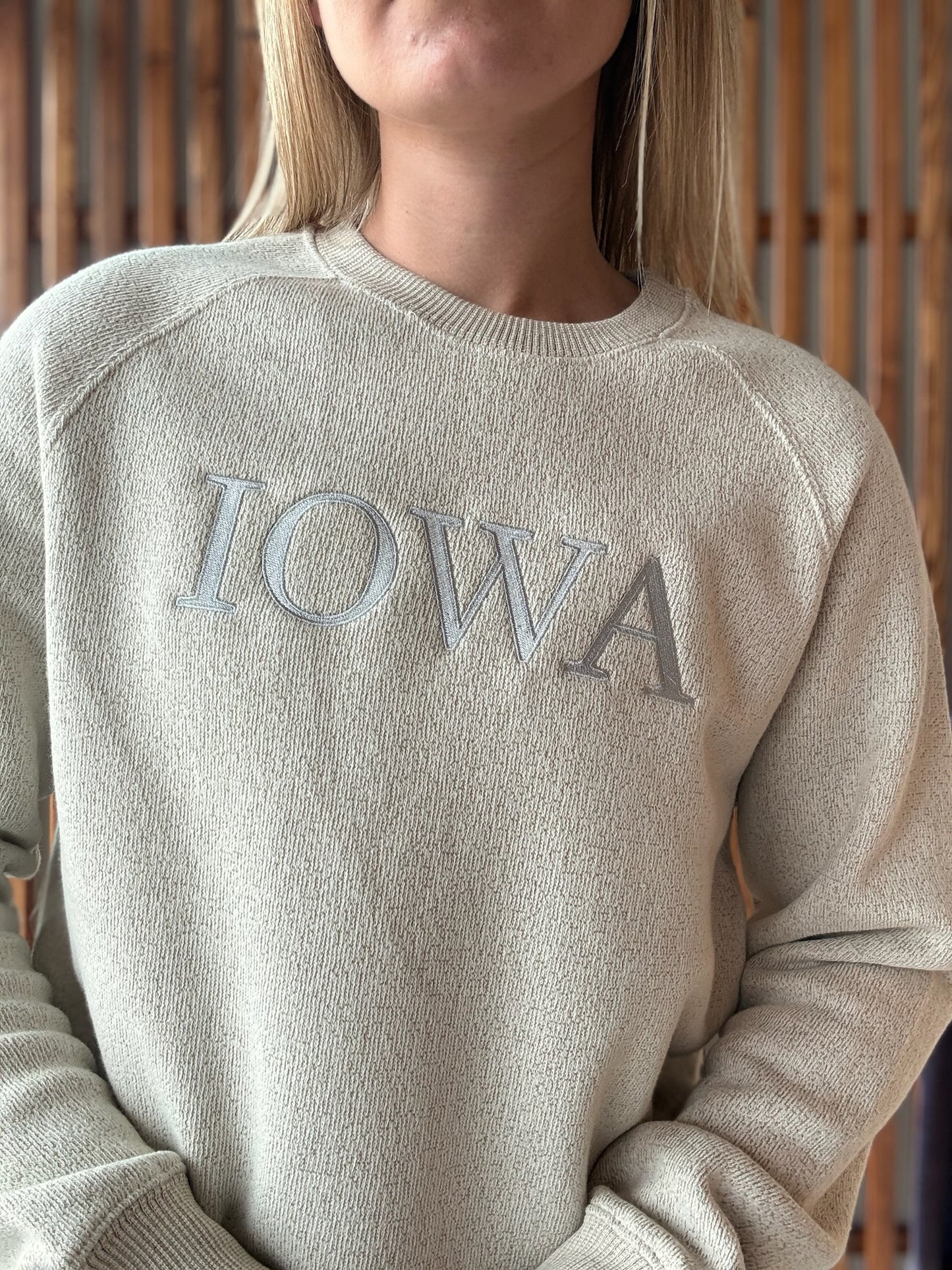 Warm-up Crew: Oatmeal Embroidery