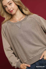 Mineral Wash French Terry Sweatshirt - Mushroom