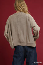 Mineral Wash French Terry Sweatshirt - Mushroom