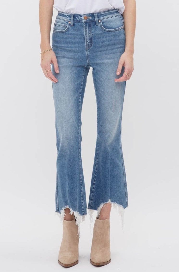 Moscato: HR Crop Flare W/ Uneven Hem