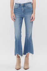 Moscato: HR Crop Flare W/ Uneven Hem